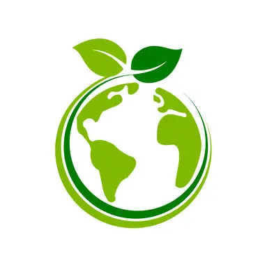 Ícono ecológico de un planeta con hoja verde