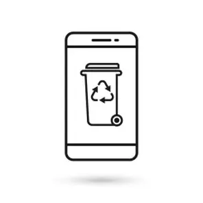 Ícono de un celular con símbolo de reciclaje