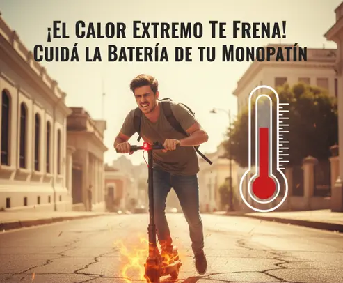 El calor extremo frena tu monopatín: cuidá la batería
