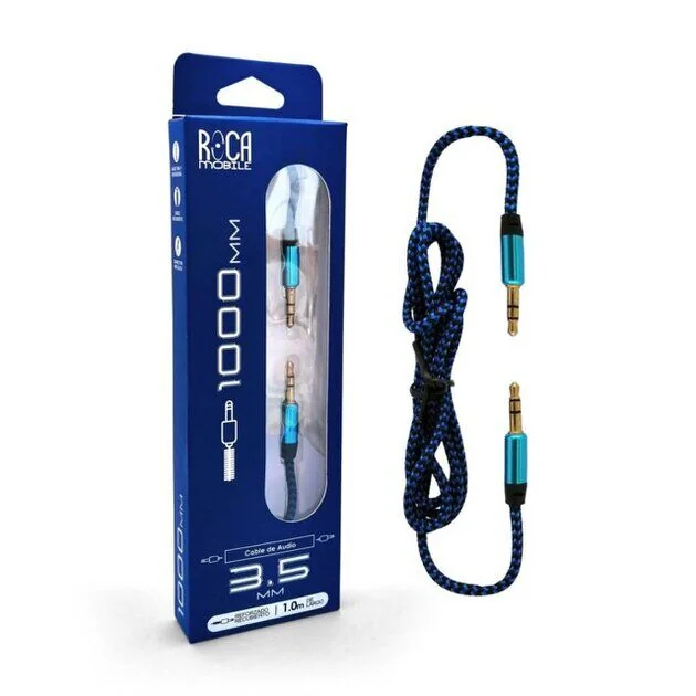 Cable Auxiliar RoCA 3.5mm a 3.5mm 1mts