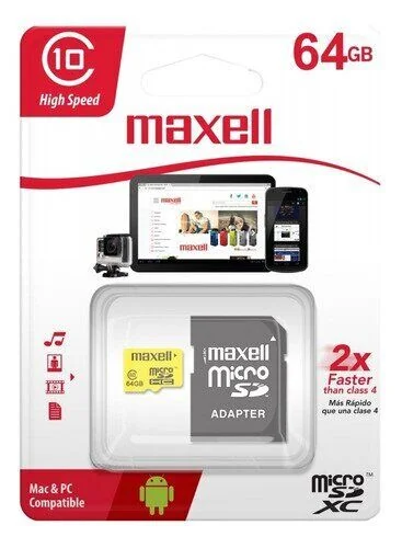 Memoria MicroSD Maxell 64GB Clase 10